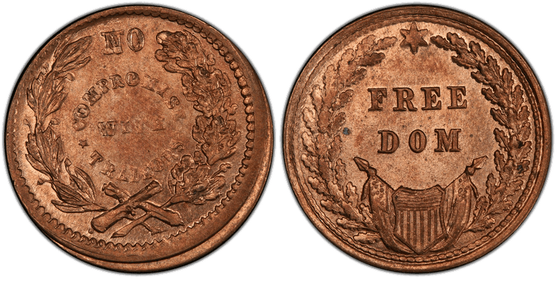 (1860) Civil War Patriotic Token F-295/432d, Freedom
