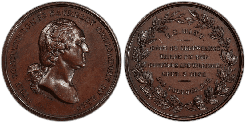 1861 Bronze Medal Baker-279B, Mint Allegiance Medal