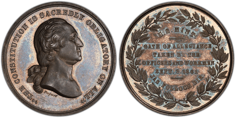 1861 Medal GW-476, J-CM-2 Silver Oath of Allegiance