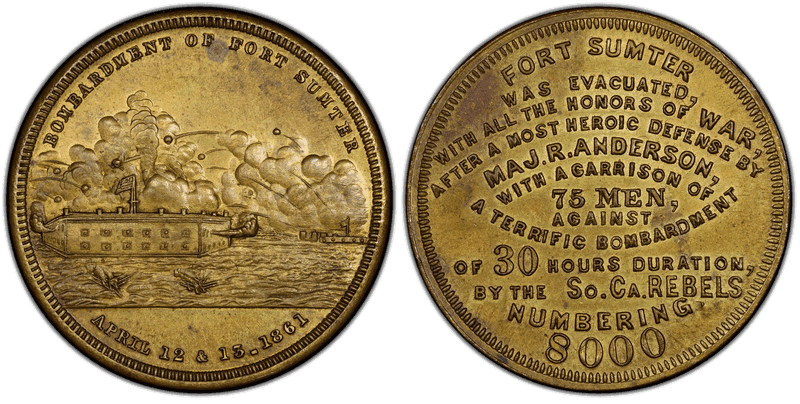 1861 HK-11b, Bombardment of Fort Sumter-Type 1 Dollar