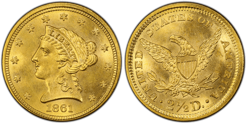 1861 Liberty Head Quarter Eagle