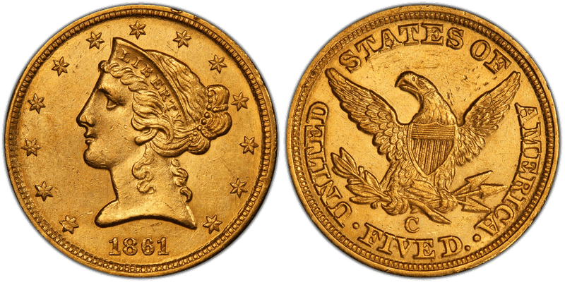1861 Liberty Head Half Eagle
