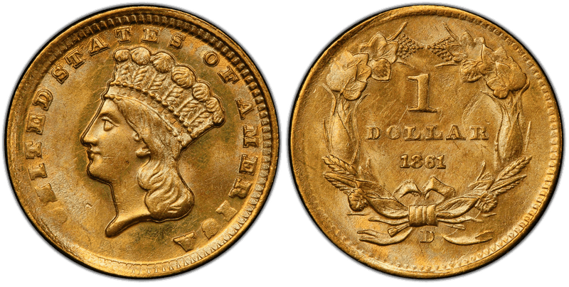 1861 Liberty Gold Dollar
