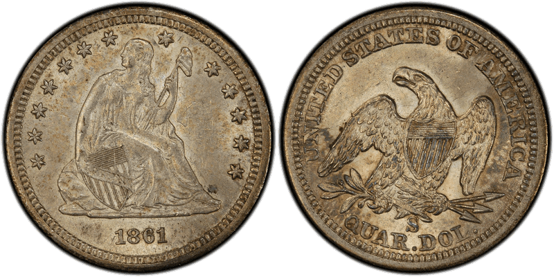 1861 Seated Liberty Quarter