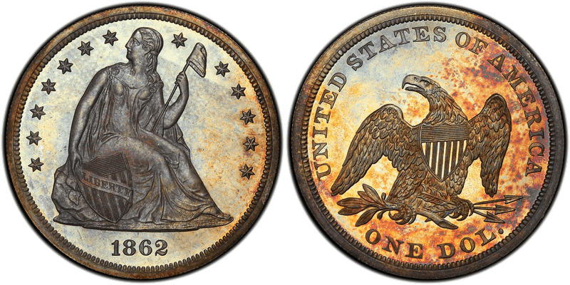 1862 Seated Liberty Dollar