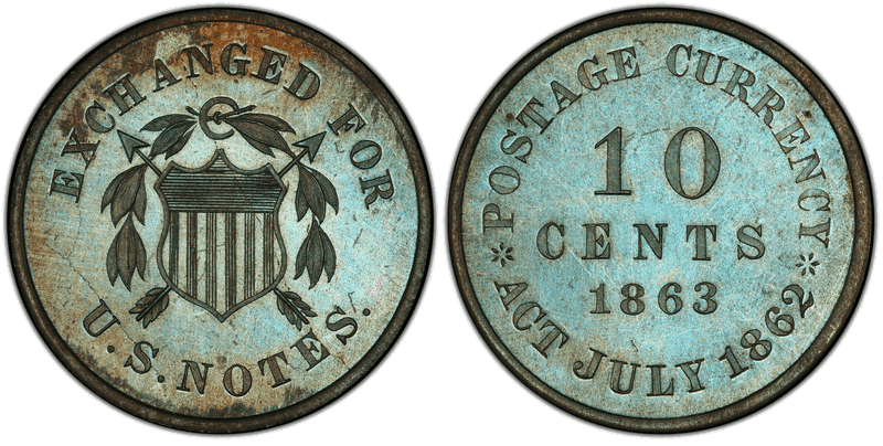 1863 Proof Dime Pattern - J-326b