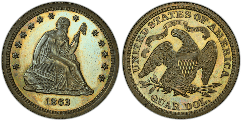 1863 Proof Quarter Pattern - J-336