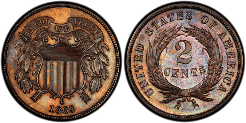 1863 Proof Two Cent Pattern - J-316