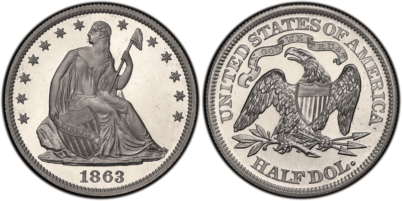 1863 Proof Half Dollar Pattern - J-344