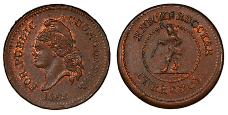 (1863) Copper Civil War Patriotic Token F-37/255a, For Public Accommodation