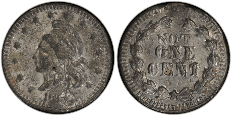 (1863) Civil War Patriotic Token F-4/354g, Not One Cent