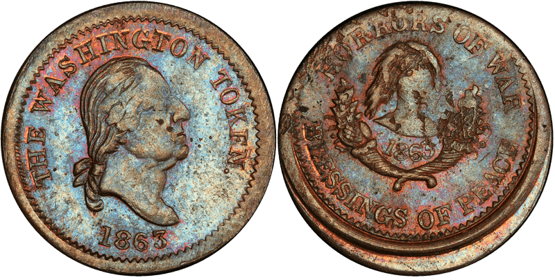 1863 Token F-120/256a GW-578 Copper Horrors of War Civil War Patriotic