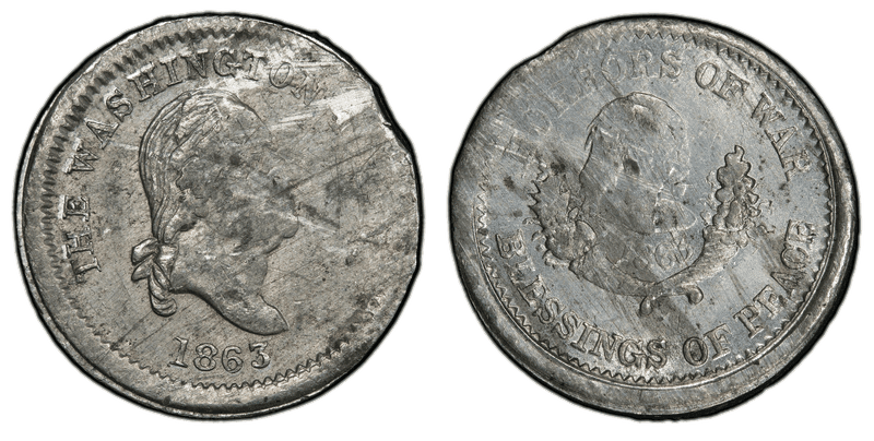 1863 Token F-120/256e GW-578 White Metal Horrors of War Civil War Patriotic