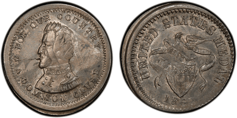 (1863) Silver Civil War Patriotic Token F-135/199fo, Our Country