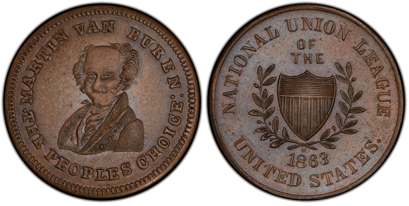 (1863) Copper Civil War Store Card F-137B/479Aa, Martin Van Buren