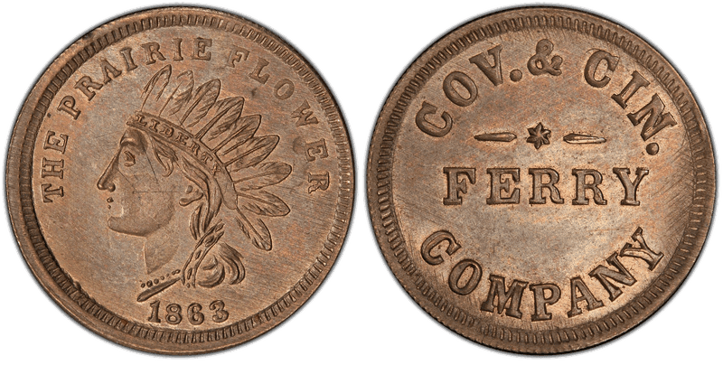 (1863) Copper-Nickel Civil War Store Card F-150B-4d, Cov. & Cin. KY