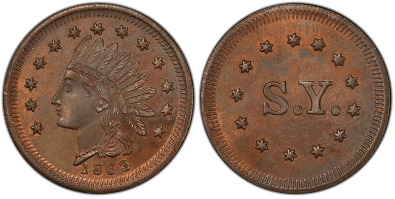 (1863) Copper Civil War Store Card F-165GU-2a, S.Y. OH