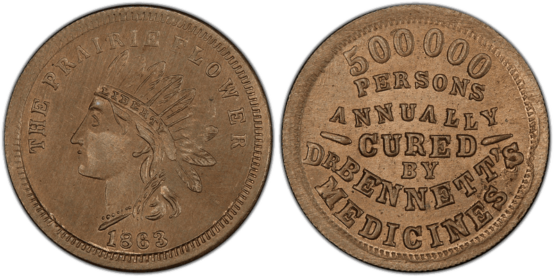 (1863) Copper-Nickel Civil War Store Card F-165N-31d, Dr. Bennett's OH