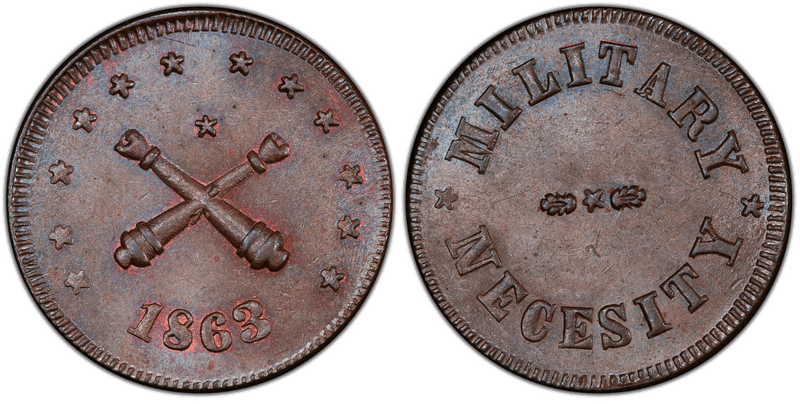 (1863) Civil War Patriotic Token F-172/429a, Military Necesity