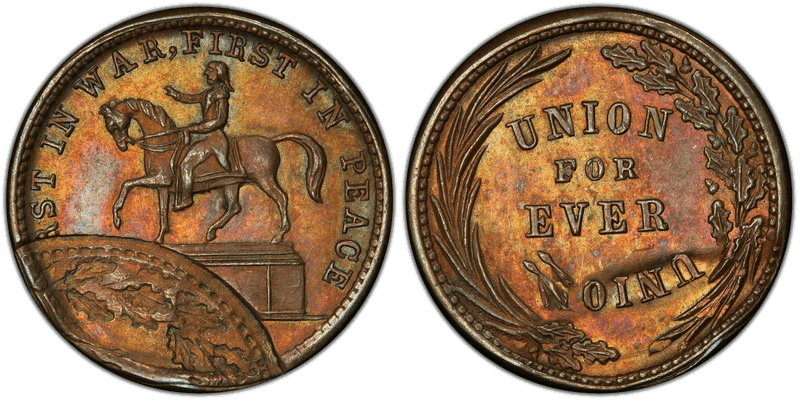(1863) Copper Civil War Patriotic Token F-173/272a, First In War, First In Peace