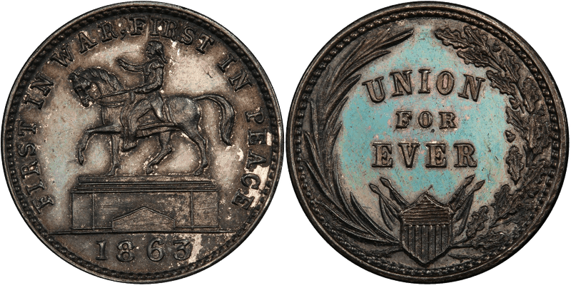 1863 Token F-173/272f GW-639 Silver Equestrian-Union For Ever