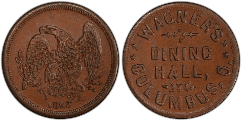 (1863) Copper Civil War Store Card F-200I-5a, Wagner's OH