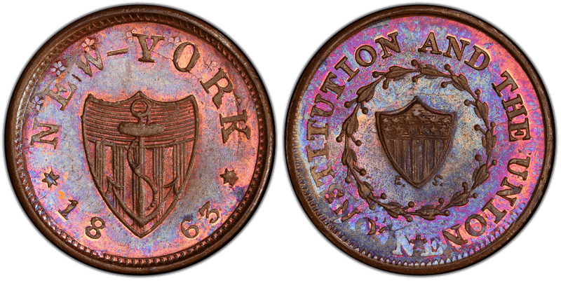 (1863) Copper Civil War Store Card F-200/346ao, New York