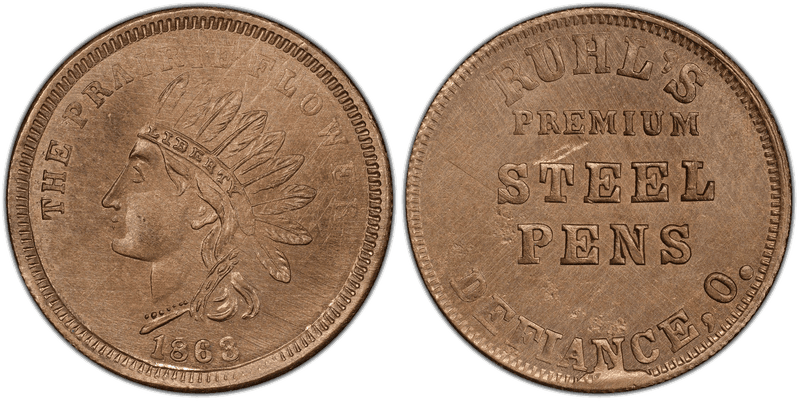 (1863) Copper-Nickel Civil War Store Card F-240A-7d, Ruhl's OH