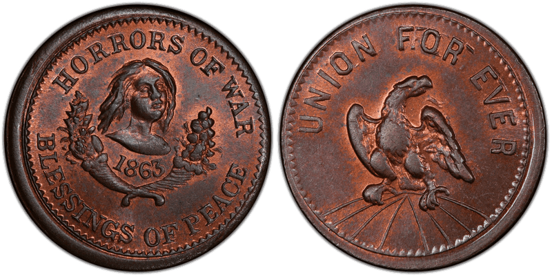 (1863) Civil War Patriotic Token F-256/433a, Horrors of War