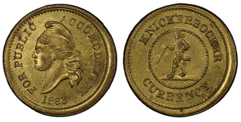 (1863) Brass Civil War Patriotic Token F-37/255b, For Public Accommodation