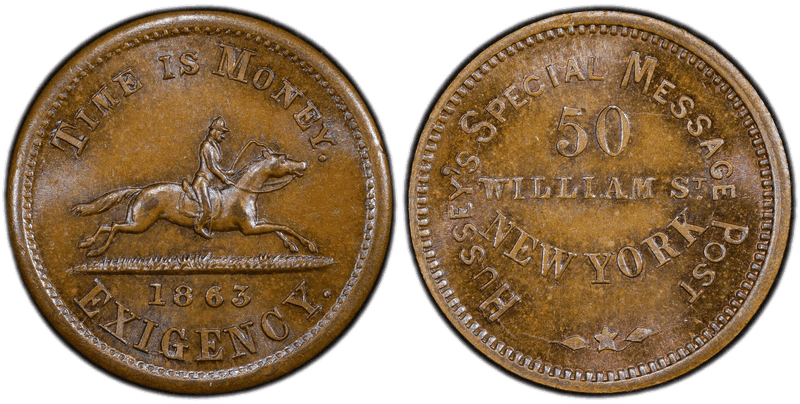 (1863) Civil War Store Card F-630AK-1a, Hussey's NY