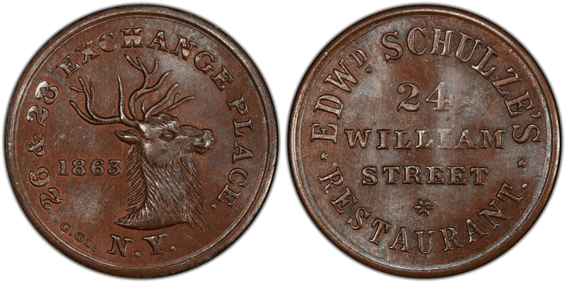 (1863) Civil War Store Card F-630BO-1a, Schulze's NY