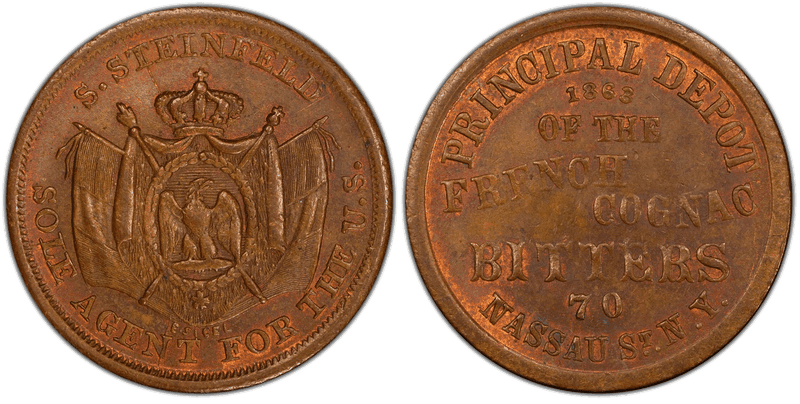 (1863) Civil War Store Card F-630BU-3a, S. Steinfeld NY
