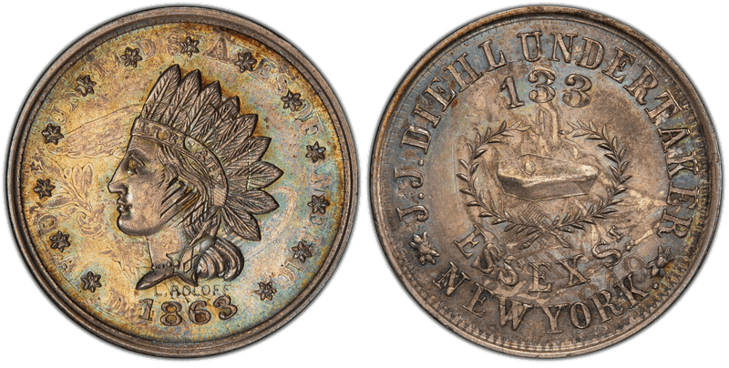 (1863) Silver Civil War Store Card F-630T-1fo, J.J. Diehl NY