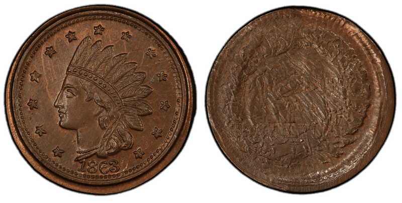 (1863) Copper Civil War Patriotic Token F-67/372ao