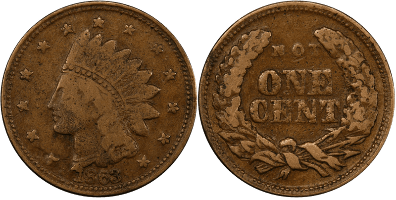 (1863) Brass Civil War Patriotic Token F-67/372b, Not One Cent
