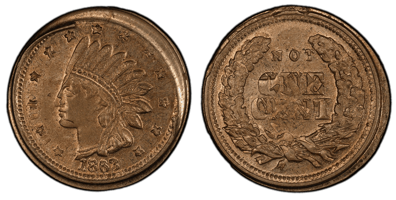 (1863) Copper-Nickel Civil War Patriotic Token F-67/372do, Not One Cent