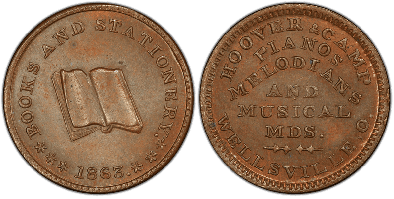 (1863) Copper Civil War Store Card F-915A-2a, Hoover & Camp OH