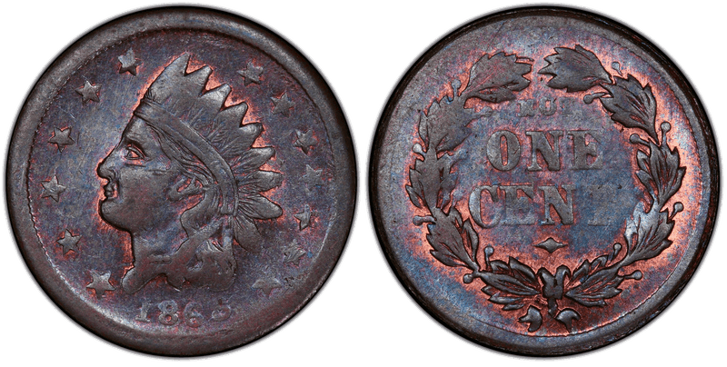 (1863) Copper Civil War Patriotic Token F-94/363a, Not One Cent