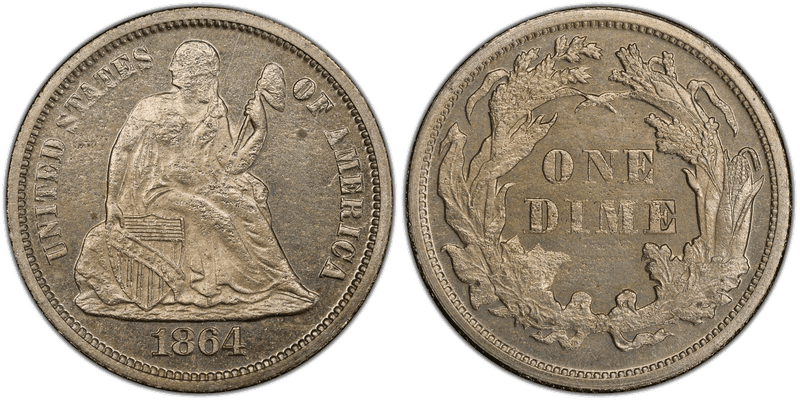 1864 Proof Dime Pattern - J-383