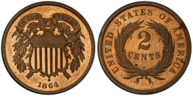 1864 Proof Two Cent Pattern - J-371