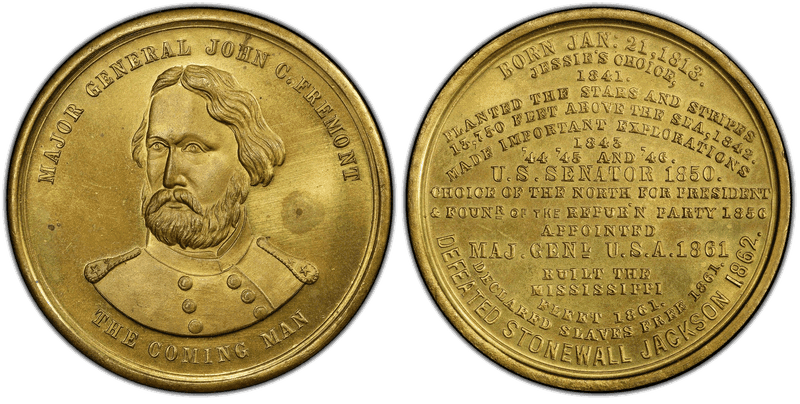 1864 Token DeWitt JF 1864-1 Brass John C. Fremont Campaign