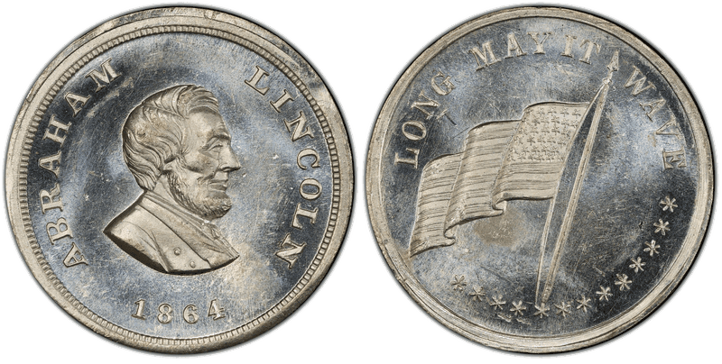 (1864) White Metal Civil War Patriotic Token F-131/217e, Abraham Lincoln