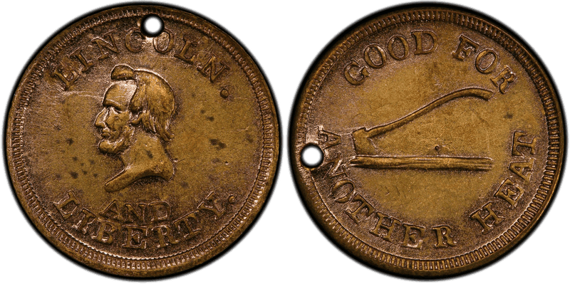 (1864) Civil War Patriotic Token F-133/458b, Lincoln and Liberty
