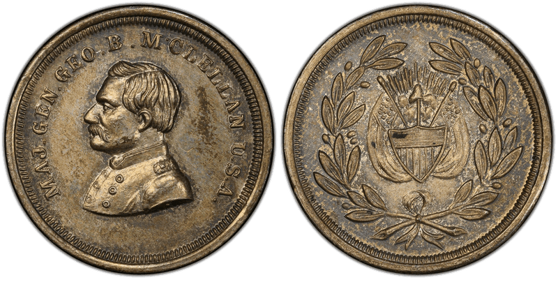 (1864) Silver Civil War Patriotic Token F-142/347f, Maj. Gen. Geo. B. McClellan