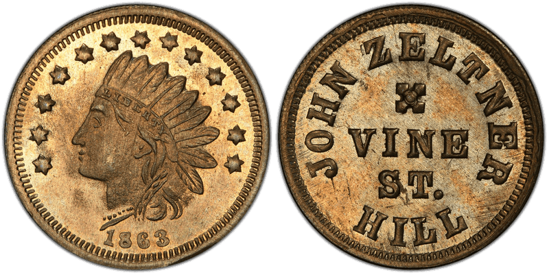 (1864) Copper-Nickel Civil War Store Card F-165DW-4d, Morgan & Ferry OH