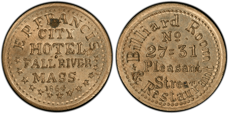 (1864) Copper-Nickel Civil War Store Card F-260A-1d, E.P. Francis MA