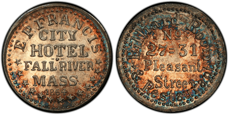 (1864) Silver Civil War Store Card F-260A-1f, E.P. Francis MA