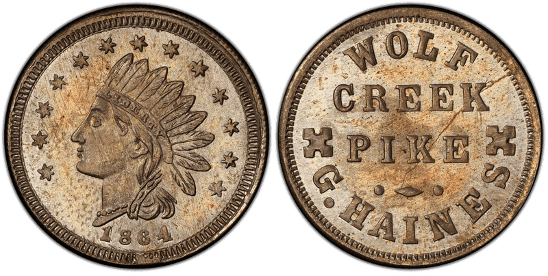 (1864) Copper-Nickel Civil War Store Card F-562A-2d, G. Haines OH