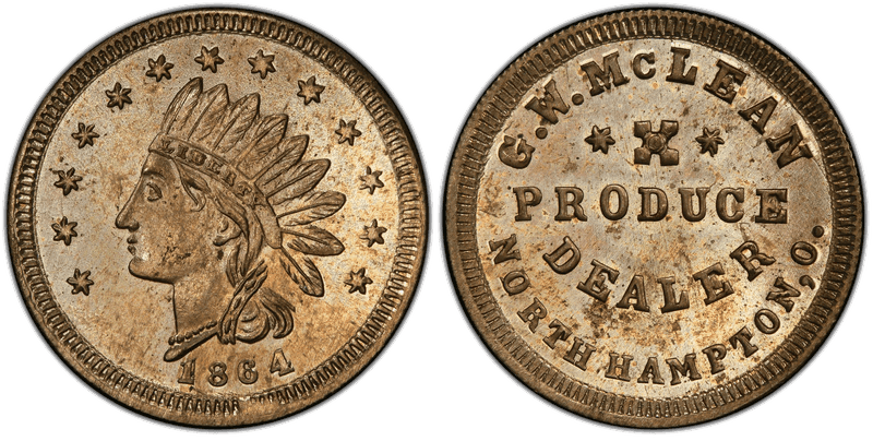 (1864) Copper-Nickel Civil War Store Card F-645B-3d, G.W. McLean OH